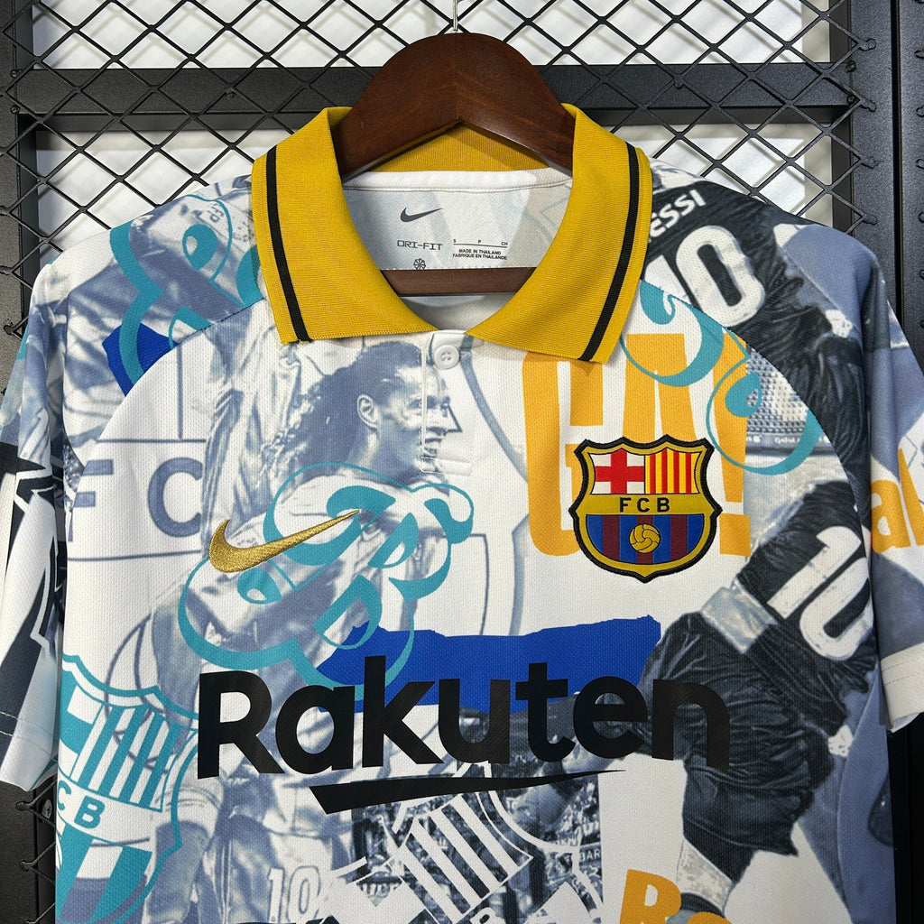 🔵🔴 FC Barcelona Retro Collage Jersey (Legends Edition)