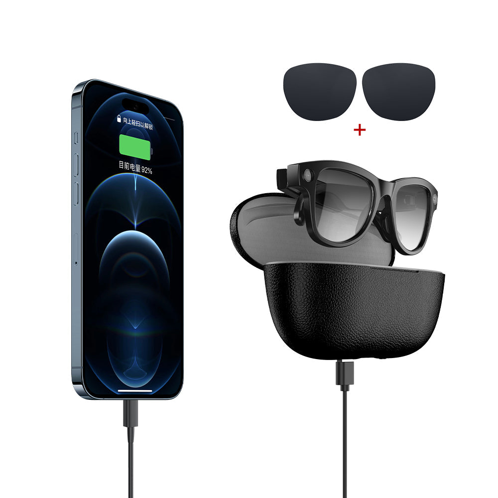 Ochelari Inteligenți SANVNET GS5 MAX 2025 – Cameră 4K, Traducere AI și Carcasă de Încărcare