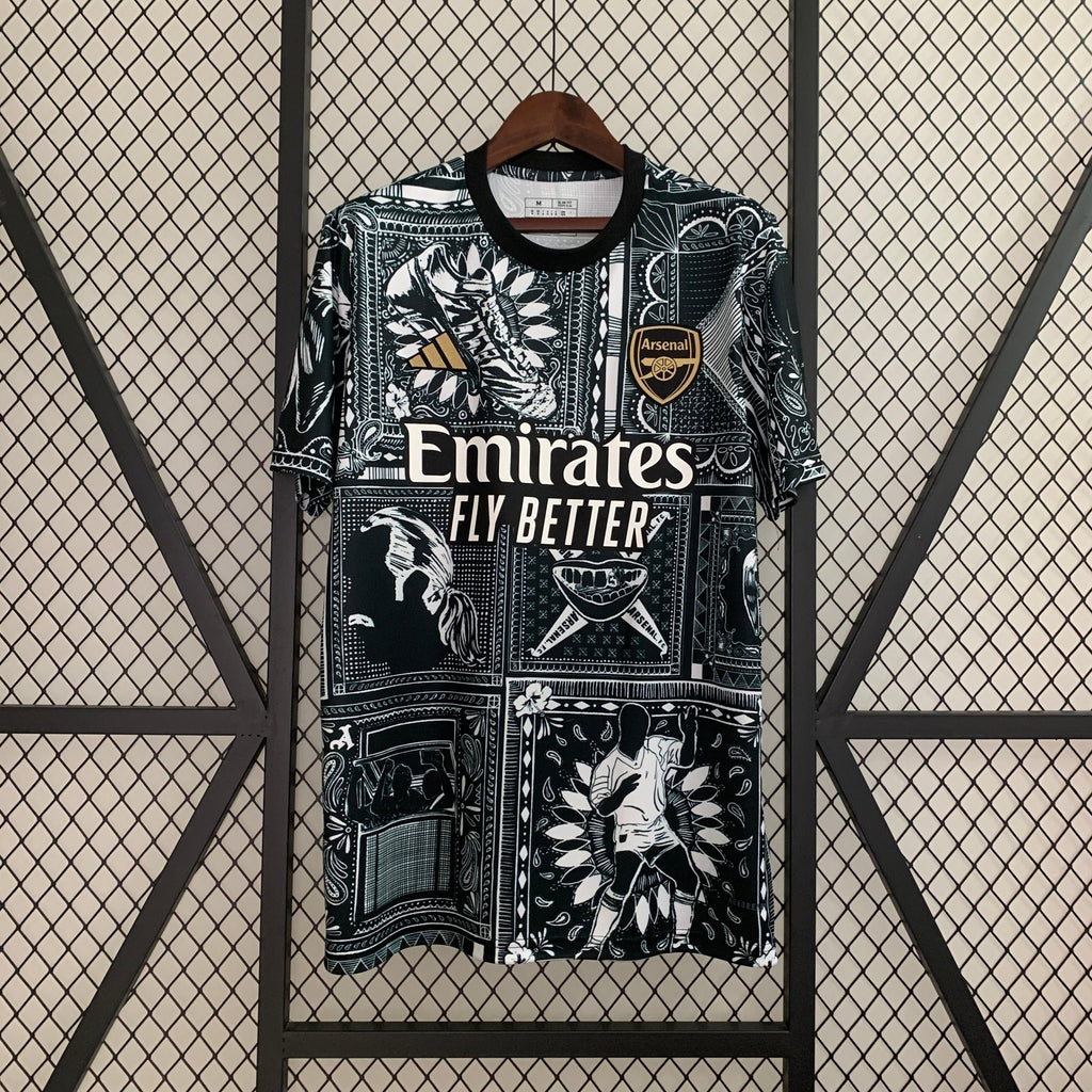 🔴 Arsenal Collage Jersey (Black Edition)